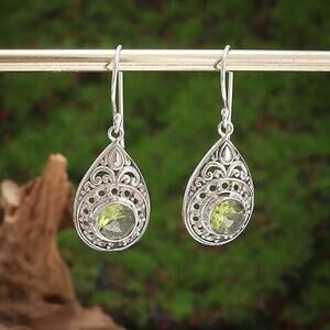 NEW Retro Green Zircon Hypoallergenic Dangle Earrings